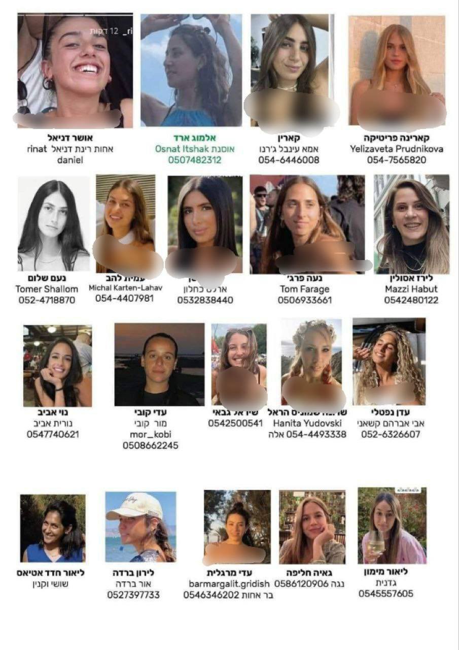 Missing Israeli female soldiers Iron Swords