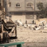 IDF photo of troops and dozer in Gaza