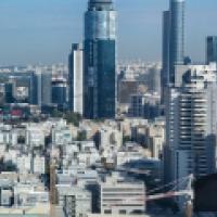 Tel Aviv Skyline w/Ken inset